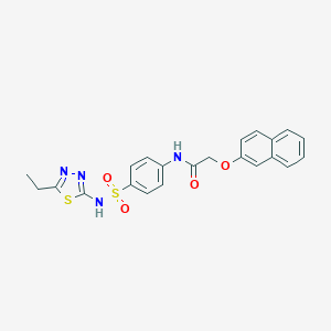 molecular formula C22H20N4O4S2 B325015 N-[4-[(5-ethyl-1,3,4-thiadiazol-2-yl)sulfamoyl]phenyl]-2-naphthalen-2-yloxyacetamide 
