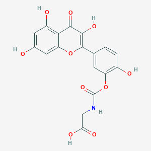 2-(((2-Hydroxy-5-(3,5,7-trihydroxy-4-oxo-4H-chromen-2-yl)phenoxy)carbonyl)amino)acetic acid