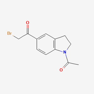 molecular formula C12H12BrNO2 B3250189 1-(1-乙酰基-2,3-二氢-1H-吲哚-5-基)-2-溴乙酮 CAS No. 201470-43-1