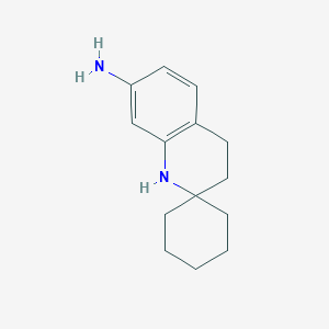 molecular formula C14H20N2 B3250219 Spiro[3,4-dihydro-1H-quinoline-2,1'-cyclohexane]-7-amine CAS No. 201654-33-3