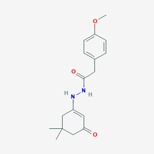 molecular formula C17H22N2O3 B325025 N'-(5,5-dimethyl-3-oxo-1-cyclohexen-1-yl)-2-(4-methoxyphenyl)acetohydrazide 