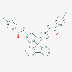 molecular formula C39H26Cl2N2O2 B325027 4-chloro-N-[4-(9-{4-[(4-chlorobenzoyl)amino]phenyl}-9H-fluoren-9-yl)phenyl]benzamide 
