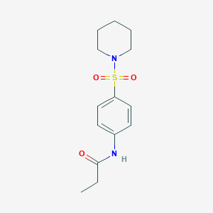 molecular formula C14H20N2O3S B325034 N-[4-(1-piperidinylsulfonyl)phenyl]propanamide 
