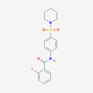 molecular formula C18H19IN2O3S B325036 2-iodo-N-[4-(piperidin-1-ylsulfonyl)phenyl]benzamide 