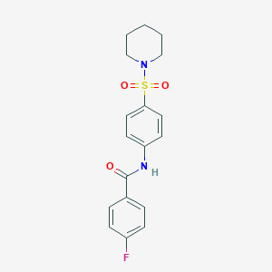molecular formula C18H19FN2O3S B325037 4-Fluoro-N-[4-(piperidine-1-sulfonyl)-phenyl]-benzamide 