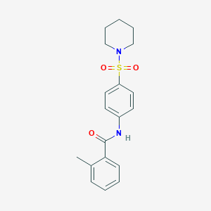 molecular formula C19H22N2O3S B325038 2-methyl-N-[4-(1-piperidinylsulfonyl)phenyl]benzamide 