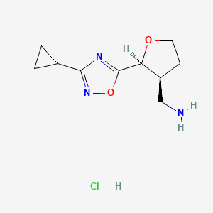 molecular formula C10H16ClN3O2 B3250389 rac-[(2R,3R)-2-(3-cyclopropyl-1,2,4-oxadiazol-5-yl)oxolan-3-yl]methanamine hydrochloride, cis CAS No. 2031242-44-9