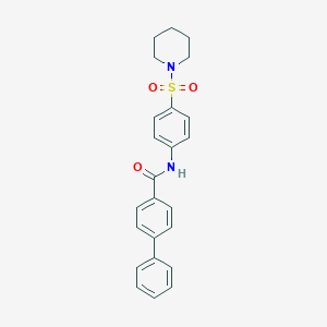 molecular formula C24H24N2O3S B325041 N-[4-(1-piperidinylsulfonyl)phenyl]-4-biphenylcarboxamide 
