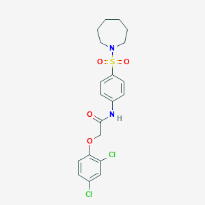 molecular formula C20H22Cl2N2O4S B325043 N-[4-(1-azepanylsulfonyl)phenyl]-2-(2,4-dichlorophenoxy)acetamide 
