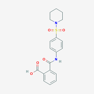 molecular formula C19H20N2O5S B325048 2-{[4-(1-Piperidinylsulfonyl)anilino]carbonyl}benzoic acid 