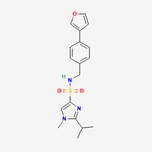 molecular formula C18H21N3O3S B3250496 N-(4-(furan-3-yl)benzyl)-2-isopropyl-1-methyl-1H-imidazole-4-sulfonamide CAS No. 2034603-01-3