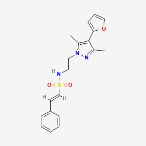 molecular formula C19H21N3O3S B3250500 (E)-N-(2-(4-(furan-2-yl)-3,5-dimethyl-1H-pyrazol-1-yl)ethyl)-2-phenylethenesulfonamide CAS No. 2035018-09-6