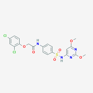 molecular formula C20H18Cl2N4O6S B325052 2-(2,4-dichlorophenoxy)-N-(4-{[(2,6-dimethoxy-4-pyrimidinyl)amino]sulfonyl}phenyl)acetamide 