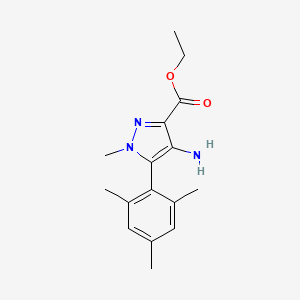 molecular formula C16H21N3O2 B3250559 Ethyl 4-amino-5-mesityl-1-methyl-1H-pyrazole-3-carboxylate CAS No. 203870-53-5