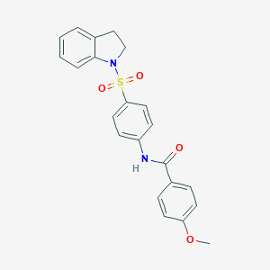 molecular formula C22H20N2O4S B325060 N-[4-(2,3-dihydro-1H-indol-1-ylsulfonyl)phenyl]-4-methoxybenzamide 