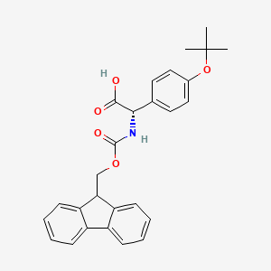 molecular formula C27H27NO5 B3250616 (2S)-2-(9H-Fluoren-9-ylmethoxycarbonylamino)-2-[4-[(2-methylpropan-2-yl)oxy]phenyl]acetic acid CAS No. 204384-67-8