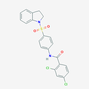 molecular formula C21H16Cl2N2O3S B325063 2,4-dichloro-N-[4-(2,3-dihydro-1H-indol-1-ylsulfonyl)phenyl]benzamide 