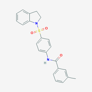 molecular formula C22H20N2O3S B325071 N-[4-(2,3-dihydro-1H-indol-1-ylsulfonyl)phenyl]-3-methylbenzamide 