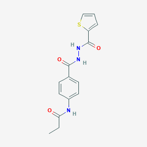 molecular formula C15H15N3O3S B325072 N-(4-{[2-(2-thienylcarbonyl)hydrazino]carbonyl}phenyl)propanamide 
