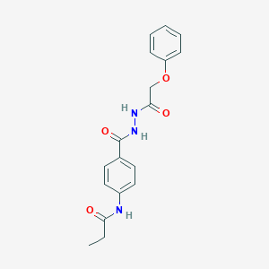 molecular formula C18H19N3O4 B325073 N-(4-{[2-(phenoxyacetyl)hydrazino]carbonyl}phenyl)propanamide 