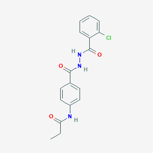 molecular formula C17H16ClN3O3 B325074 N-(4-{[2-(2-chlorobenzoyl)hydrazino]carbonyl}phenyl)propanamide 