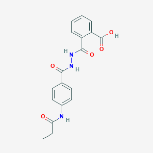 molecular formula C18H17N3O5 B325077 2-({2-[4-(Propionylamino)benzoyl]hydrazino}carbonyl)benzoic acid 