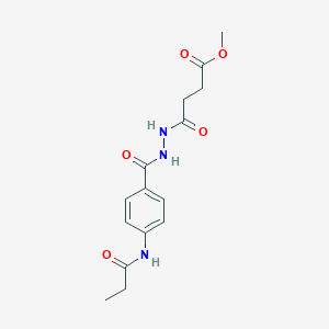 molecular formula C15H19N3O5 B325079 Methyl 4-oxo-4-{2-[4-(propionylamino)benzoyl]hydrazino}butanoate 