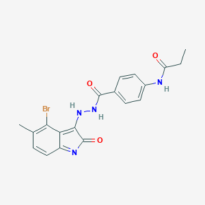 molecular formula C19H17BrN4O3 B325084 N-[4-[[(4-bromo-5-methyl-2-oxoindol-3-yl)amino]carbamoyl]phenyl]propanamide 