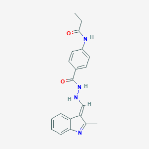 molecular formula C20H20N4O2 B325086 N-[4-[[[(E)-(2-methylindol-3-ylidene)methyl]amino]carbamoyl]phenyl]propanamide 