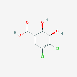 molecular formula C7H6Cl2O4 B3250863 (5R,6R)-3,4-dichloro-5,6-dihydroxycyclohexa-1,3-dienecarboxylic acid CAS No. 205587-32-2