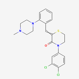 molecular formula C22H23Cl2N3OS B3250893 4-(3,4-二氯苯基)-2-[2-(4-甲基哌嗪-1-基)-亚苄基]-硫吗啉-3-酮 CAS No. 205683-28-9