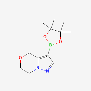 molecular formula C12H19BN2O3 B3250905 3-(4,4,5,5-四甲基-1,3,2-二氧杂硼环-2-基)-6,7-二氢-4H-吡唑并[5,1-C][1,4]恶嗪 CAS No. 2057507-08-9