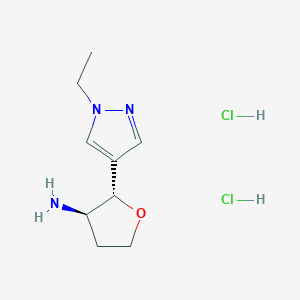 rac-(2R,3S)-2-(1-ethyl-1H-pyrazol-4-yl)oxolan-3-amine dihydrochloride, trans