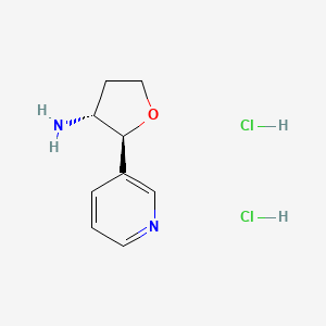 molecular formula C9H14Cl2N2O B3250947 rac-(2R,3S)-2-(pyridin-3-yl)oxolan-3-amine dihydrochloride, trans CAS No. 2059917-90-5