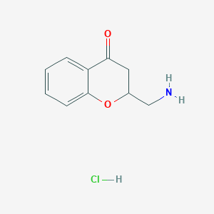 molecular formula C10H12ClNO2 B3250999 2-(aminomethyl)-3,4-dihydro-2H-1-benzopyran-4-one hydrochloride CAS No. 2060063-37-6