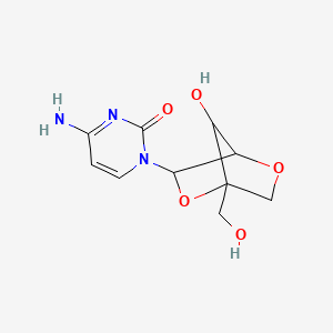 molecular formula C10H13N3O5 B3251004 4-Amino-1-[7-hydroxy-1-(hydroxymethyl)-2,5-dioxabicyclo[2.2.1]heptan-3-yl]pyrimidin-2-one CAS No. 206055-69-8