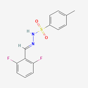 molecular formula C14H12F2N2O2S B3251048 N-[(E)-(2,6-Difluorophenyl)methyleneamino]-4-methyl-benzenesulfonamide CAS No. 2062613-30-1