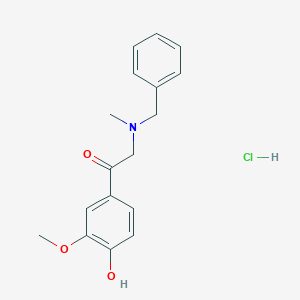 molecular formula C17H20ClNO3 B3251077 2-(Benzylmethylamino)-4'-hydroxy-3'-methoxyacetophenone hydrochloride CAS No. 206752-44-5
