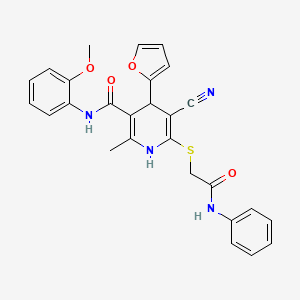 6-(2-anilino-2-oxoethyl)sulfanyl-5-cyano-4-(furan-2-yl)-N-(2-methoxyphenyl)-2-methyl-1,4-dihydropyridine-3-carboxamide