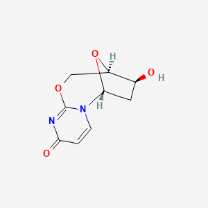 molecular formula C9H10N2O4 B3251099 (6R,8S,9R)-8-Hydroxy-7,8,9,10-tetrahydro-6,9-epoxypyrimido[2,1-b][1,3]oxazocin-2(6H)-one CAS No. 20701-12-6