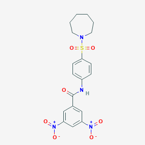 molecular formula C19H20N4O7S B325111 N-[4-(1-azepanylsulfonyl)phenyl]-3,5-dinitrobenzamide 