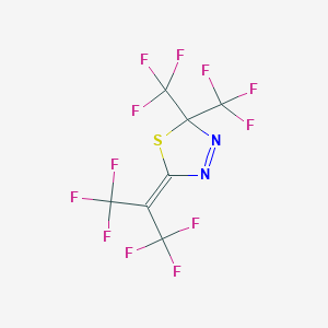 molecular formula C7F12N2S B3251112 2,2-Bis(trifluoromethyl)-5-[1-(trifluoromethyl)-2,2,2-trifluoroethylidene]-2,5-dihydro-1,3,4-thiadiazole CAS No. 20708-15-0