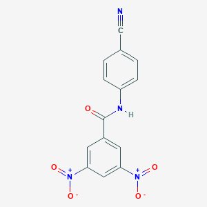 molecular formula C14H8N4O5 B325113 N-(4-cyanophenyl)-3,5-dinitrobenzamide 