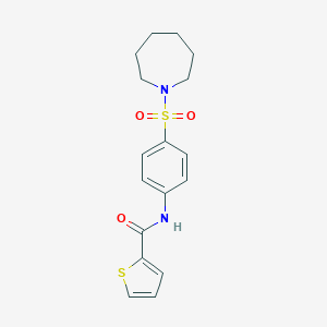 molecular formula C17H20N2O3S2 B325115 N-[4-(1-azepanylsulfonyl)phenyl]-2-thiophenecarboxamide 