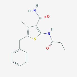 molecular formula C16H18N2O2S B325119 5-Benzyl-4-methyl-2-(propanoylamino)thiophene-3-carboxamide 