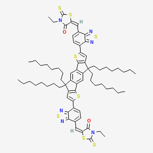 molecular formula C72H88N6O2S8 B3251193 4-Thiazolidinone, 5,5'-[(4,9-dihydro-4,4,9,9-tetraoctyl-s-indaceno[1,2-b:5,6-b']dithiophene-2,7-diyl)bis(2,1,3-benzothiadiazole-7,4-diylmethylidyne)]bis[3-ethyl-2-thioxo- CAS No. 2077945-91-4