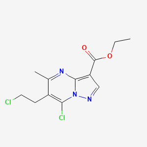 molecular formula C12H13Cl2N3O2 B3251216 Ethyl 7-chloro-6-(2-chloroethyl)-5-methylpyrazolo[1,5-a]pyrimidine-3-carboxylate CAS No. 207926-69-0