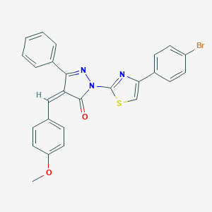 (4Z)-2-[4-(4-bromophenyl)-1,3-thiazol-2-yl]-4-(4-methoxybenzylidene)-5-phenyl-2,4-dihydro-3H-pyrazol-3-one