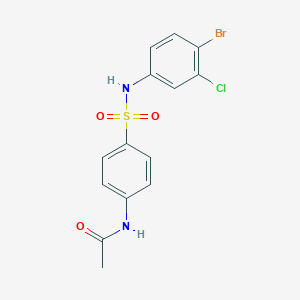 molecular formula C14H12BrClN2O3S B325126 N-{4-[(4-bromo-3-chloroanilino)sulfonyl]phenyl}acetamide 
