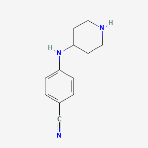 molecular formula C12H15N3 B3251267 4-(Piperidin-4-ylamino)benzonitrile CAS No. 208398-34-9